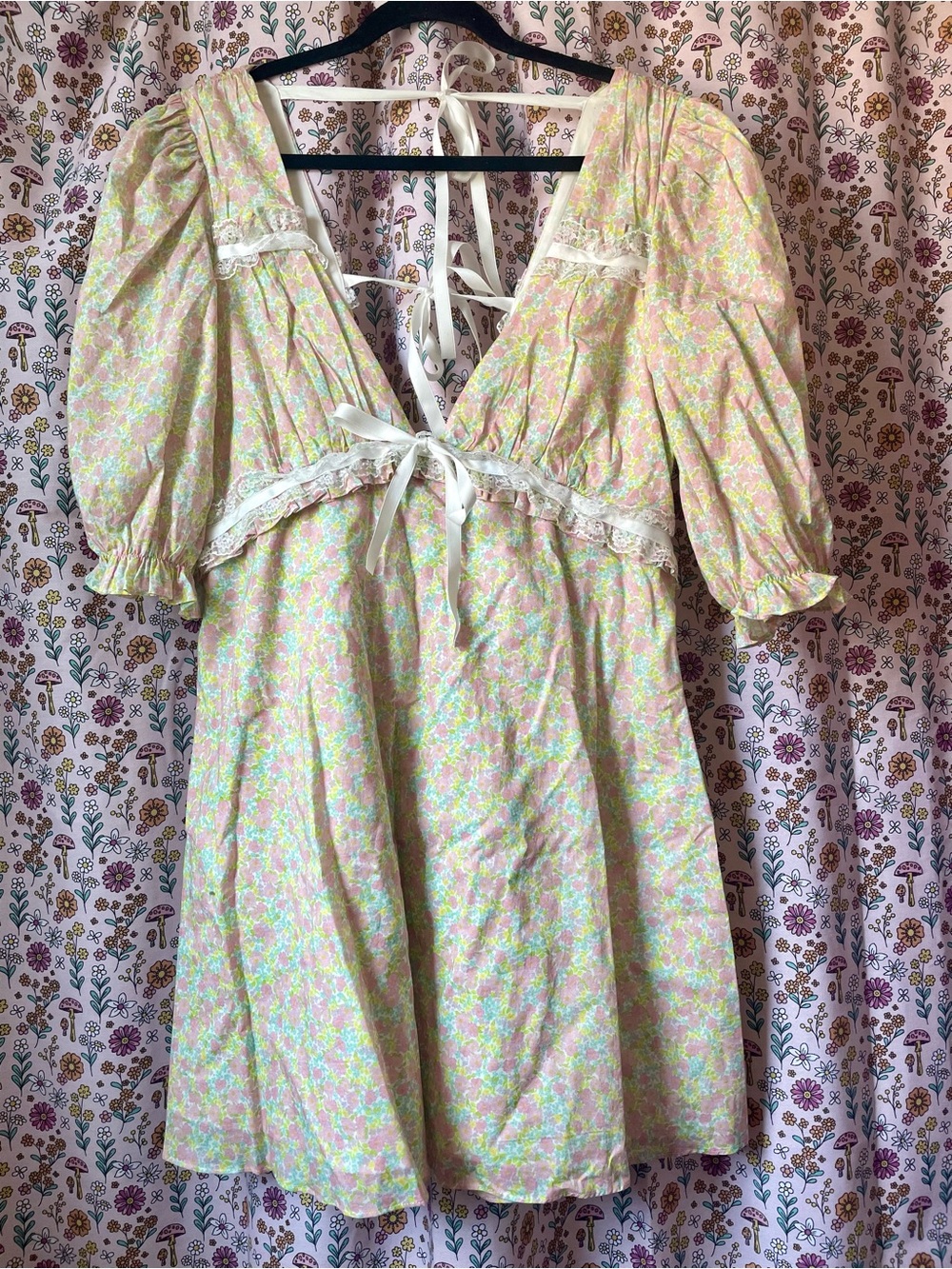 For Love & Lemons floral mini dress, sz 1X